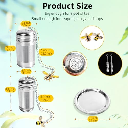 2 Pack Extra Fine Mesh Tea Infuser for Loose Leaf Tea Steeper