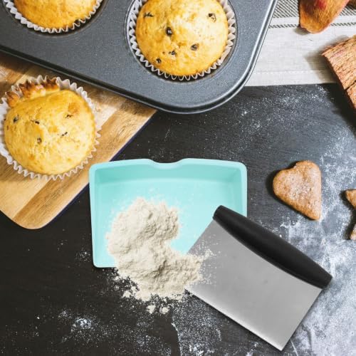 Dough Scraper Cutter Set with Stainless Steel and Plastic Handles