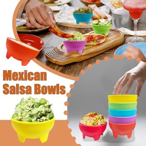 24 Pcs Salsa Bowls, 10.6 oz Plastic Mexican Salsa Bowls for Party