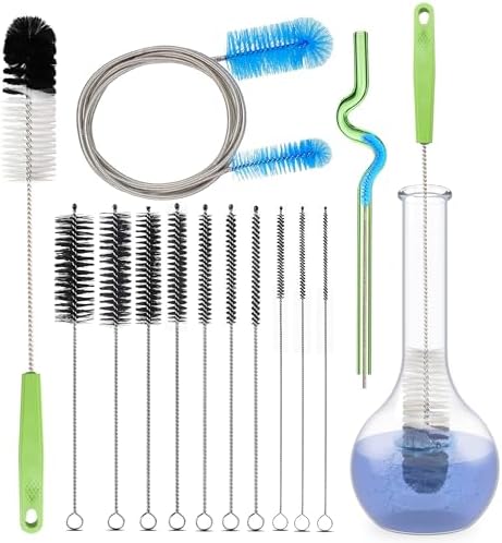 Set of 12 Tube Pipe Cleaners Brush Kit - Bottle & Long Straw Cleaning
