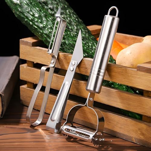 3PCS Set Multi-function Vegetable Peeler, Upgraded Stainless Steel