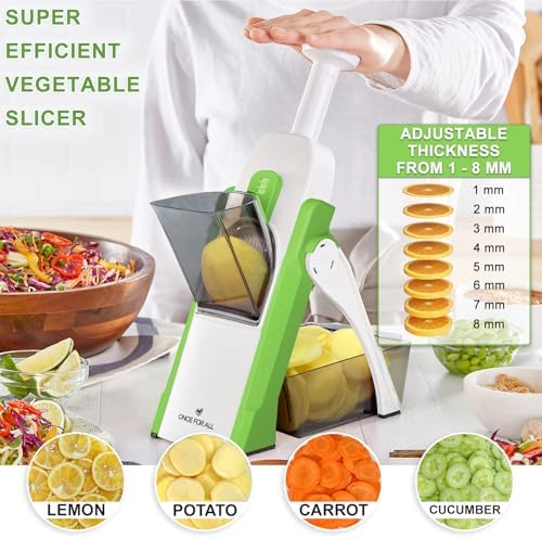 ONCE FOR ALL Safe Mandoline Slicer, Green