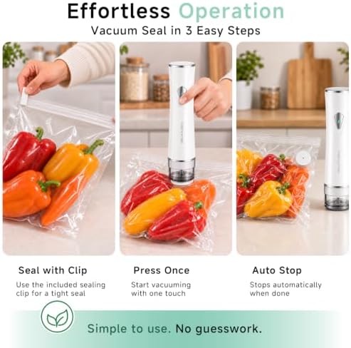 Mehomeli Vacuum Sealer Set with 3 Glass Containers, 30 Bags