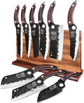 XYJ Knife Set with Acacia Wood Magnetic Knife Block