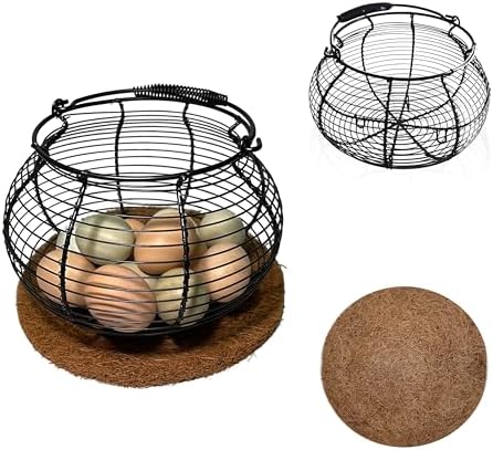 Metal Egg Gathering Basket with Handle