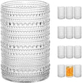 Amzcku Vintage Highball Drinking Glass Set of 12 - Kitchen Glasses Cup