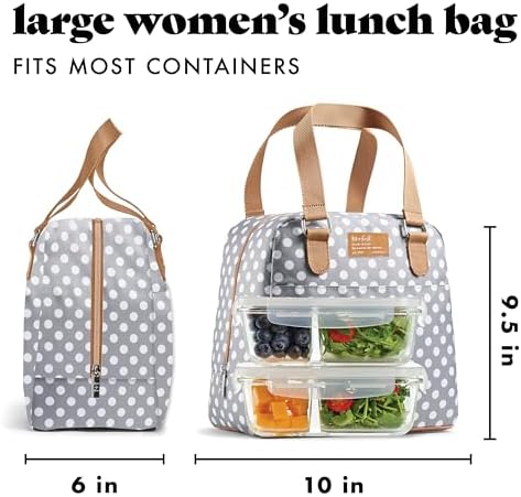 Fit & Fresh Minneola Insulated Lunch Bag, Grey Dot