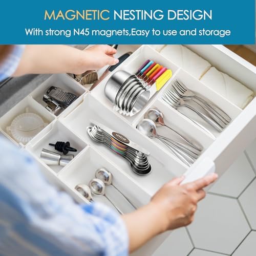 16PCS Magnetic Measuring Cups & Spoons Set,Heavy Duty 304 Stainless