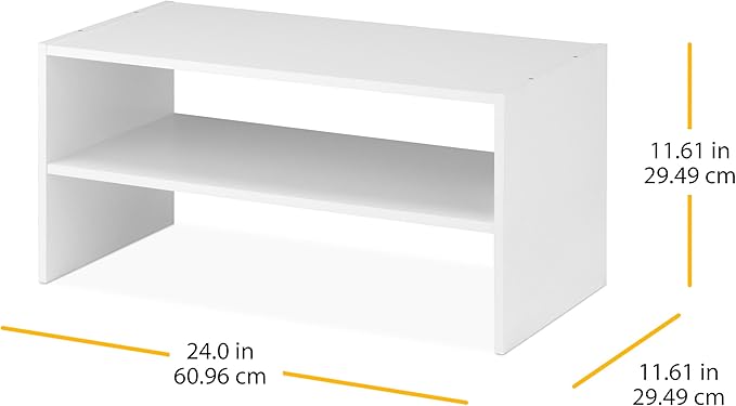 Whitmor Wood Stackable 2-Shelf Shoe Rack, 24 inches，2 Pack - Image 3
