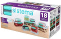 Sistema 18-Piece Food Storage Containers, Clear/Blue