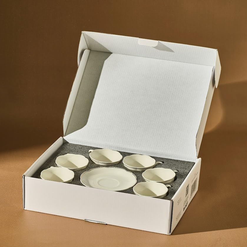 KARACA Çan Turkish Small Coffee Cup Set for 6, 12-Piece Porcelain
