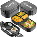 Bento Lunch Box, 65 oz 3-Tier Stackable Lunch Container, Adjustable