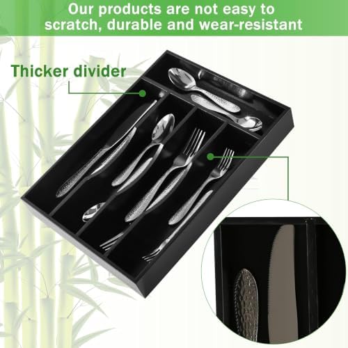 Greenual Black Silverware Organizer 10 In Utensil Organizer Silverware