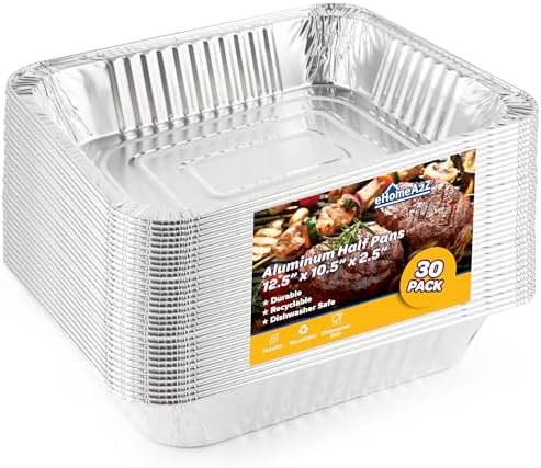 Aluminum Pans 9x13, 30 Pack – Disposable Half Size Foil Trays