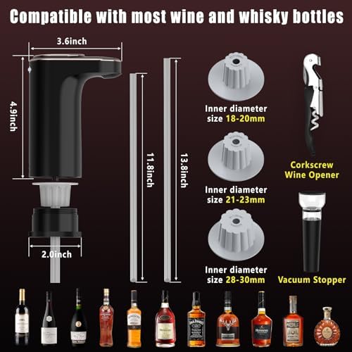 Electric Wine Aerator Upgraded Rechargeable Wine Dispenser & Decanter