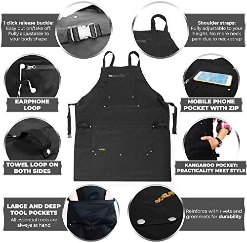 ecoZen Lifestyle Professional Grade Chef Apron for Men - Ideal for