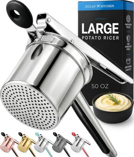 Zulay Kitchen Large 15oz Potato Ricer, Heavy Duty Stainless Steel