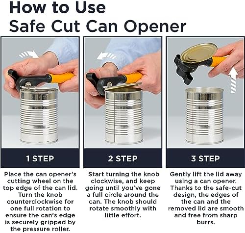 Deiss Pro Heavy Duty Can Opener Manual Smooth Edge, Handheld Can