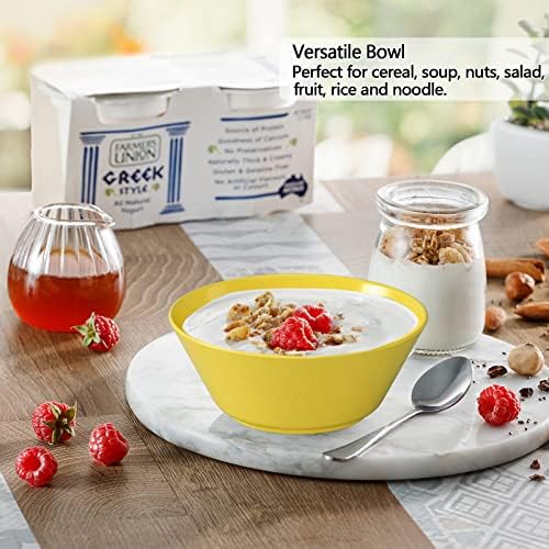 Unbreakable Large Cereal Bowls Set of 6, 32 Ounce BPA-Free Microwave &