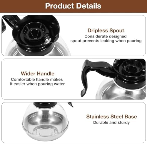 Coffee Carafe,12 Cup Coffee Maker Replacement Coffee Carafe1.2qt Abs