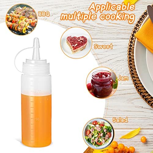 60 Pieces 4 oz Plastic Condiment Squeeze Bottles Small Squirt Bottles