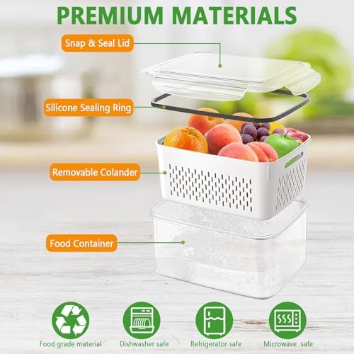 5-Piece Fruit Storage Containers with Removable Colander