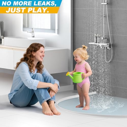39Inch Shower Threshold Water Dam, Self-Adhesive Silicone Shower