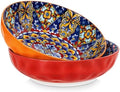 vancasso Large Serving Bowls,78 Oz Salad Bowls Set of 2,Serving Dishes-Red