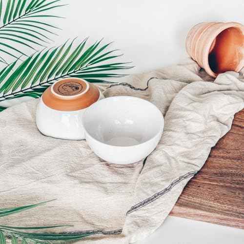 Mora Ceramic Small Dessert Bowls - 16oz, Set of 6 - Microwave, Oven
