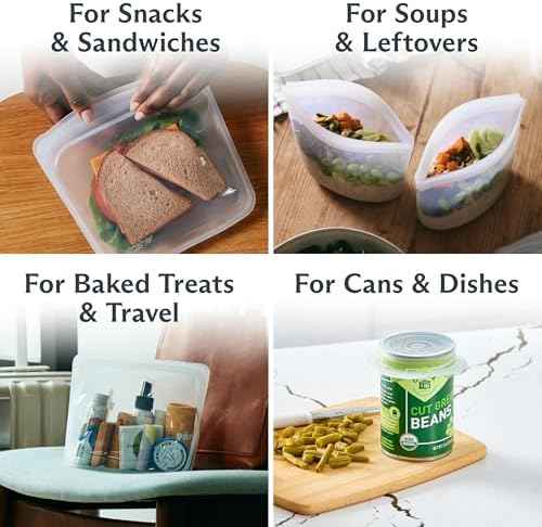 Stasher Reusable Silicone Bags and Stretch Lids, 10-Pack Starter Kit