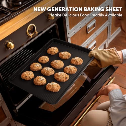 Quarter Sheet Pan Set of 2, 12.8 ” x 9 ”, Cookie Sheets for Baking