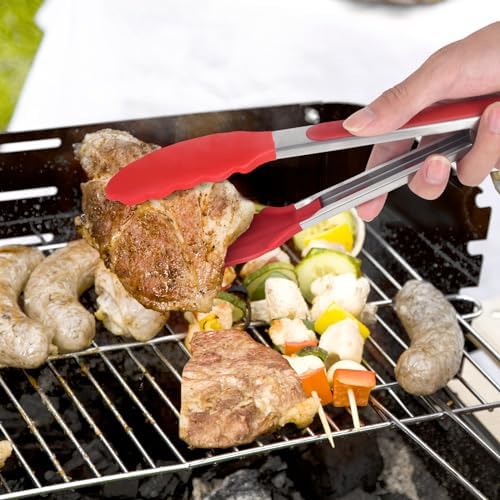 Locking Silicone Kitchen Tongs, 3-Piece, 7/9/12-Inch