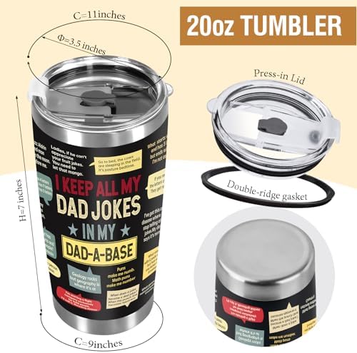 Christmas Dad Gifts for Men 20Oz Stainless Steel Tumbler Dad Birthday