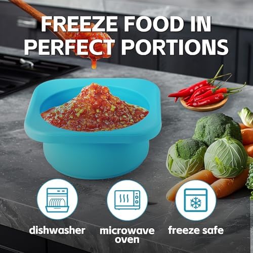 Freezer Soup Tray Silicone Molds - 2 Cup Freezer Cube With Lid,Food