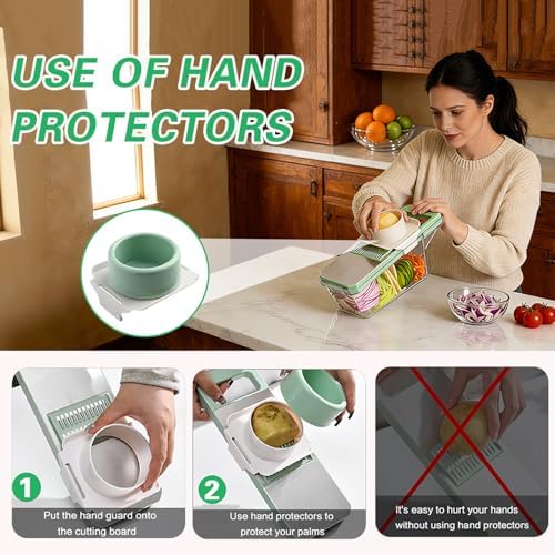Mandoline Slicer with 3 Stainless Steel Blades