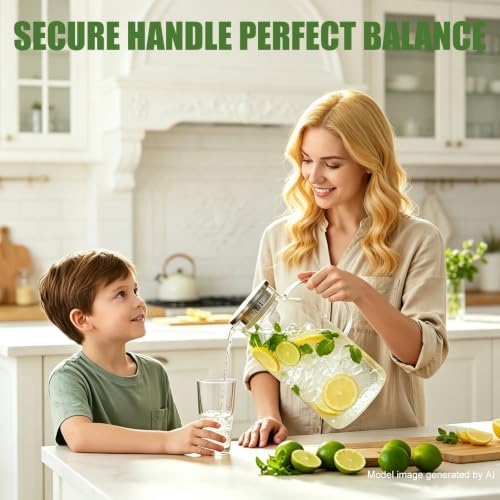1 Gallon Glass Pitcher with lid,128oz Borosilicate Glass Carafe for