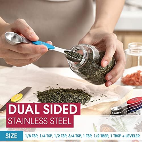 Spring Chef Dual Sided Magnetic Measuring Spoons Set, Multi-Color &