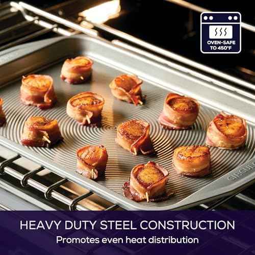 Circulon Total Nonstick Bakeware Set, Metal Baking Pans Set, 10-Piece, Gray