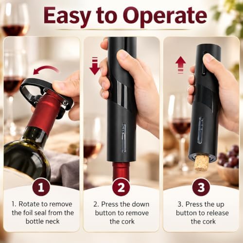 Rechargeable Electric Wine Bottle Opener, 5-in-1 Automatic Wine Opener