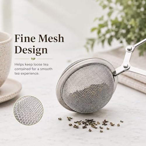 3-Pack Fine Mesh Tea Ball Infusers with Long Handles, Stainless Steel