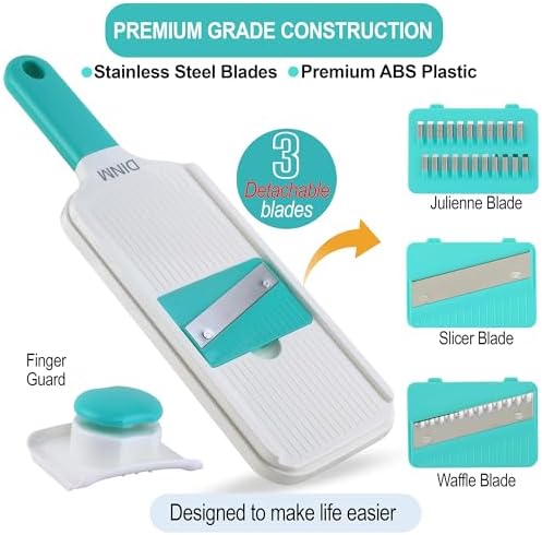 DINM Handheld Mandoline Slicer, Stainless Steel, 3 Blades