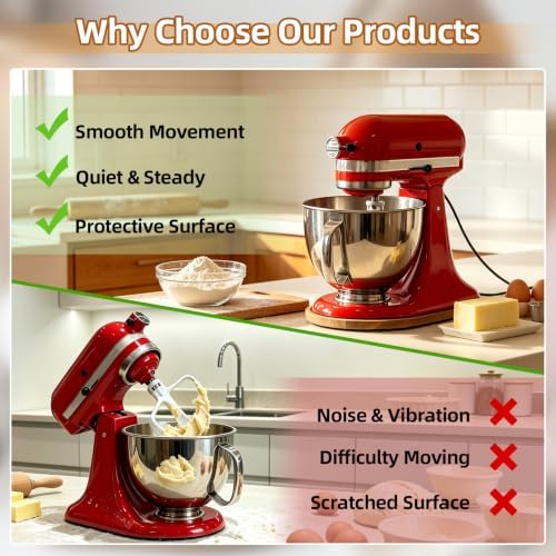 Acacia Wood Mixer Slider Mat for KitchenAid 4.5-5 Qt