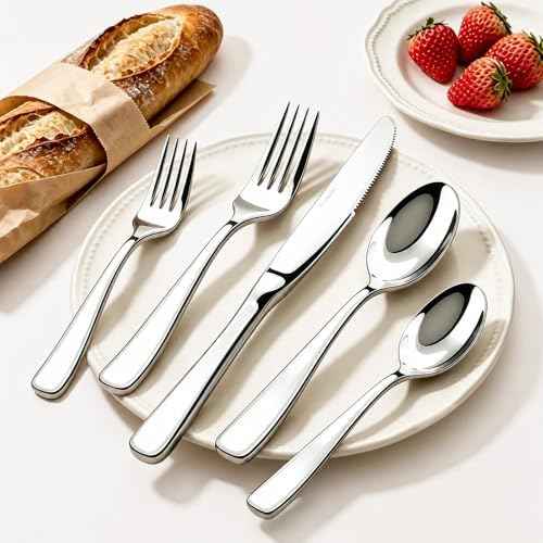 18/10 Silverware Set for 8, Heavy duty Stainless Steel Flatware Cutlery Set