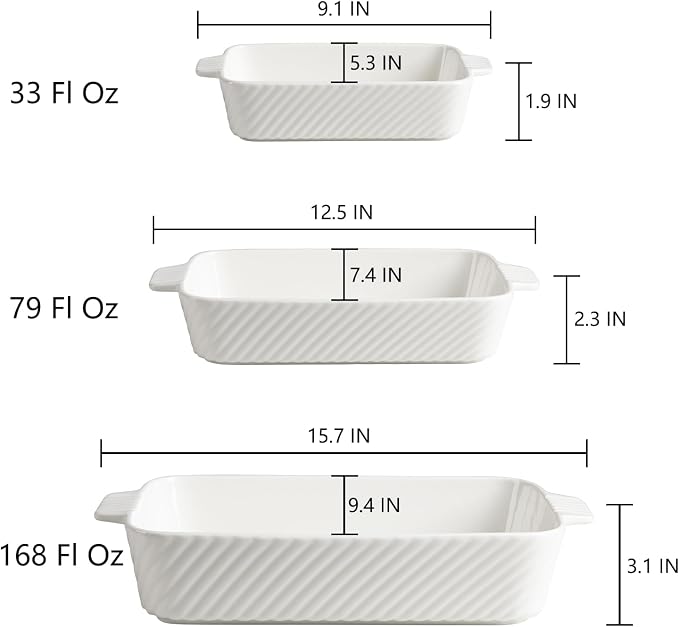 Sweejar Ceramic Baking Dish Set, Cake Baking Dish - Image 3