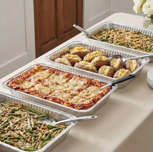 Aluminum Pans Full Size, Large Disposable Roasting & Baking Pan