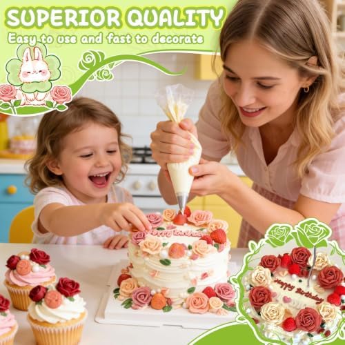 Hendiy 7 Pieces/Set Stainless Steel Cake Decorating Tips Set