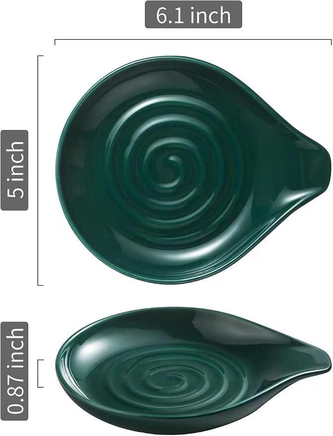 LAUCHUH Spoon Rest for Stove Top, 5 inch Ceramic Cooking Spoon Holder for - Image 3