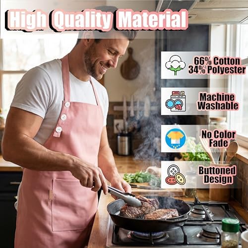 TOSHE Kitchen Apron for Women & Men Waterdrop Resistant, Adjustable
