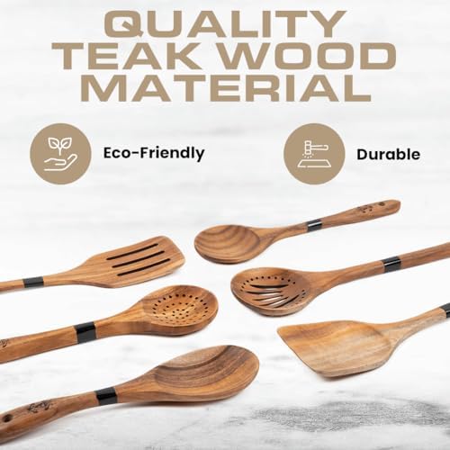 Armandine 11-Piece Teak Wooden Cooking Utensil Set