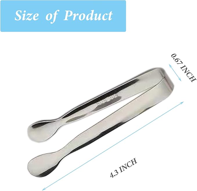 6PCS Ice Tongs Mini Sugar Tongs 4.25Inch Stainless Steel Kitchen Utensils Set - Image 2